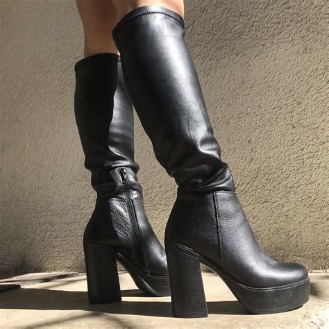 steve madden high knee boot|steve madden chunky heel boots.